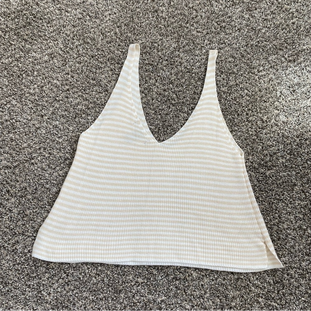 Forever 21 Cream Striped Camisole